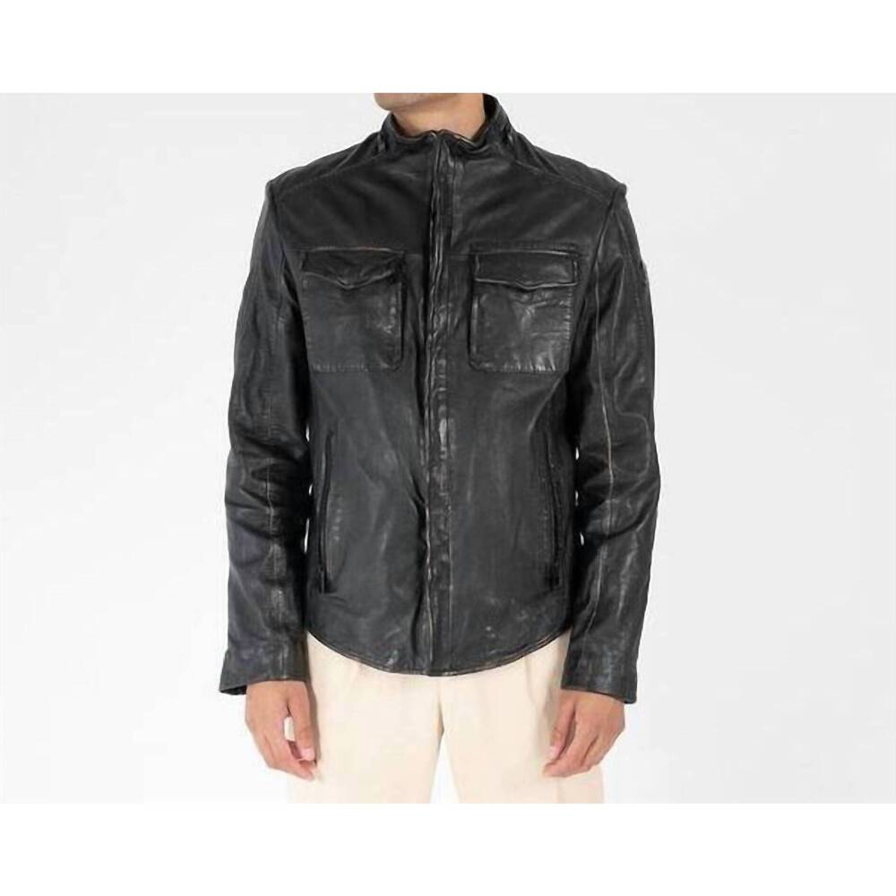 NEW MAURITIUS cove-3 rf leather jacket in vintage black